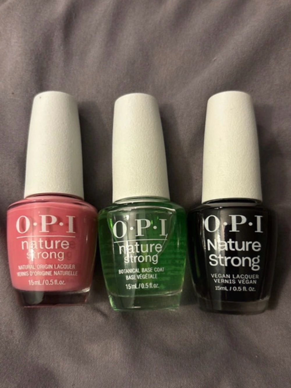 OPI Nature Strong Trio - Pink, Black, Base Coat